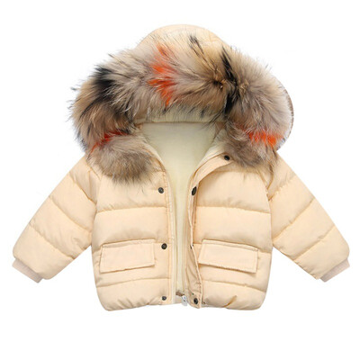 

1-6T Baby Girlbaby Boy Hooded Down Jackets Casual Solid Color Windproof And Warm Thickening Childrens Down Coat