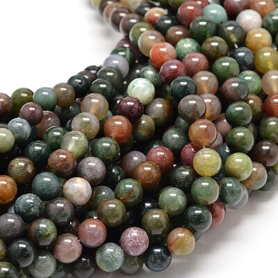 

Natural Indian Agate Round Bead Strands 6mm Hole 1mm about 62pcsstrand 155"