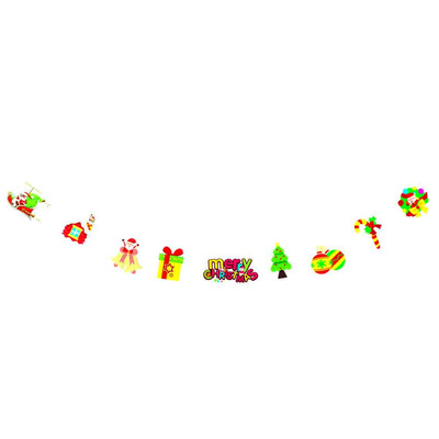 

Toponeto Christmas Window Hotel Party Home Hanging DIY Decor Banner Colorful