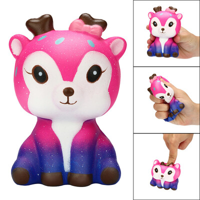 

Gobestart Kawaii Cartoon Galaxy Deer Squishy Slow Rising Cream Scented Stress Reliever Toy