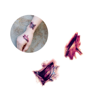 

〖Follure〗Waterproof Temporary Tattoo Sticker Scar Terror Wound Blood Injury Halloween Hot