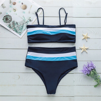 

Saidsome Womens Stripe Bikini Print Two Piece Swimsuit Pushups Swimwear Beachwear