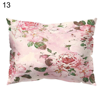 

Multicoloured Flower Printed Throw Pillow Case Cushion Cover Sofa Home Bed Decor