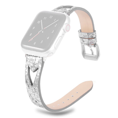 

〖Follure〗Bling Glitter Leather Wrist Replacement Strap Watch Band For Apple iwatch 44mm