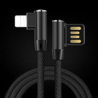 

90-Degree Braided USB Cable USB To Lightning Data Sync Charging Cable Compatible With Phone X88Plus77 Plus6S6 -1m