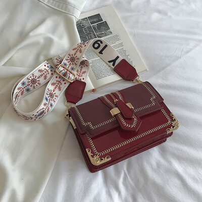 

Ins Early Autumn Casual Bag chic Lacquer Frosted Small Square Bag New 2019 Simple Single Shoulder slung Womens Bag