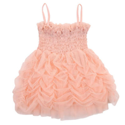 

AU Toddler Kids Baby Girls Princess Summer Pink Tutu Bubble Party Dress Clothes