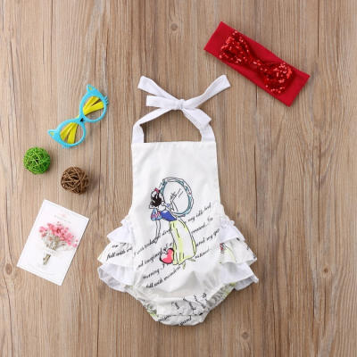 

Newborn Baby Girls Snow White Sequin Backless Romper Sunsuit Clothes Outfits pre