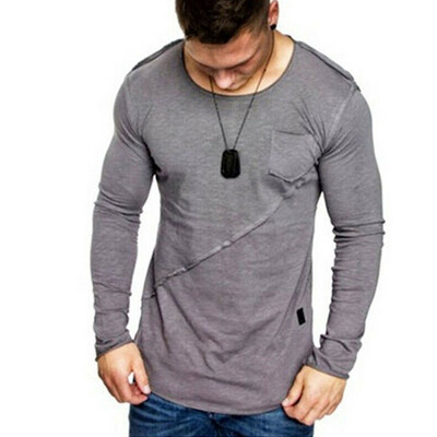 

Mens O-neck Long Sleeve Breathable Tops Muscle T-Shirt Sports Fitness T-Shirt