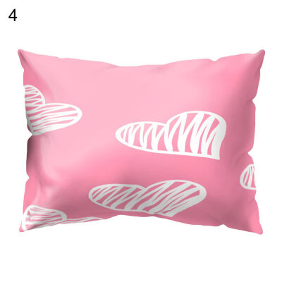 

Lovely Pink Letters Rectangle Throw Pillow Case Cushion Cover Home Car Decor