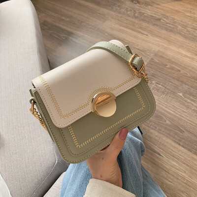 

Summer simple small bag fashion chic chain collision womens bag new 2019 fresh&small square bag single shoulder diagonal