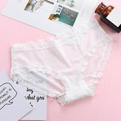 

Sexy Women Lace Edge Panties Underwear Soft Briefs Underpants Ultra-Thin Breathable Low Rise Seamless Silk Triangle Briefs