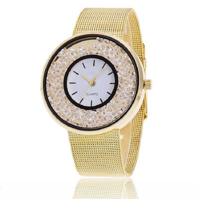 

Watch net with quicksand watch fashion net with watch dial crystal sandpaper beads