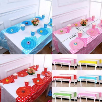 

Polka Dot Plastic Disposable Tablecloth Banquet Party Wedding Birthday 180108cm