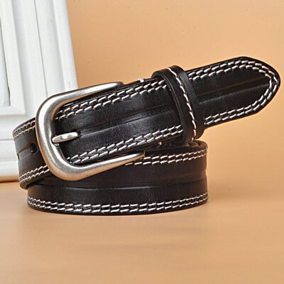 

Womens leather top layer belt retro pin buckle personality casual Korean version of the belt female cowhide belt Europe