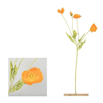 

Simulation poppy fake flowers floral wedding home decoration potted plants Orange