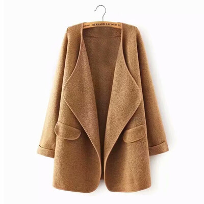 

Tailored Women Fashion Casual Autumn Solid Long Sleeve Knitted Cardigan Jacket Coat