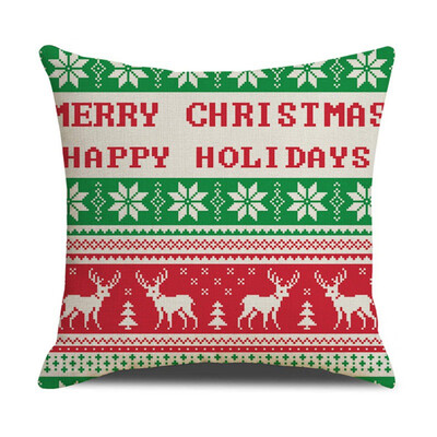 

Nordic Style Cushion Covers Deer Geometric Pillow Cases Linen Cotton Christmas Pillow Covers Home Bedroom Sofa Decoration