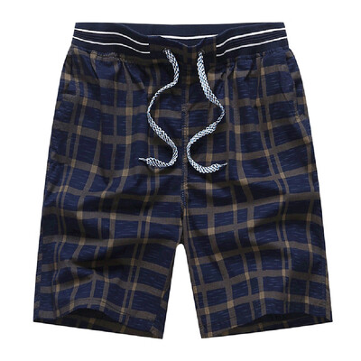 

Tailored Mens New Summer Casual Lattice Printing Cotton Loose Sport Beach Shorts Pants