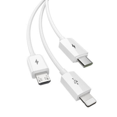 

Universal 3-in-1 Charging Cord 3A Lightning Micro USB Type-C Charging Cord-12m