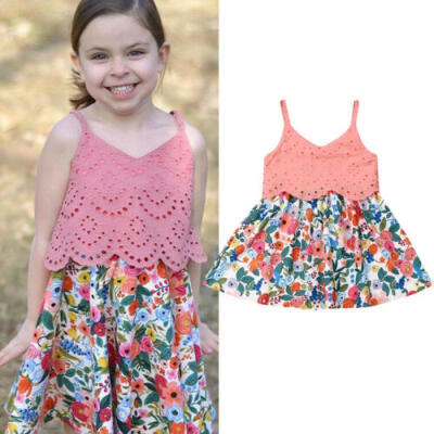 

Lovely Toddler Kids Baby Girl Floral Lace Summer Casual Princess Dress Clothes