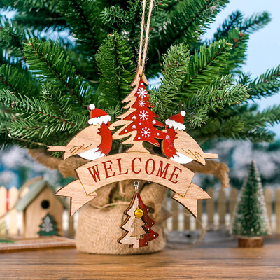 

Tailored Wooden Letter Printed Christmas Tree Bells Pendant Creative Christmas Tree Tag