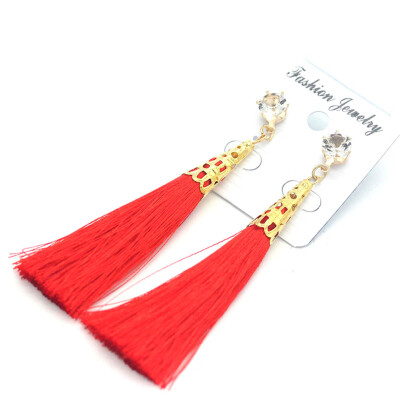 

New Long Tassel Earrings for Women Drop Fiber Dangle Brincos Boucle doreille Brush Earrings Fashion Jewelry Pendientes Bijoux