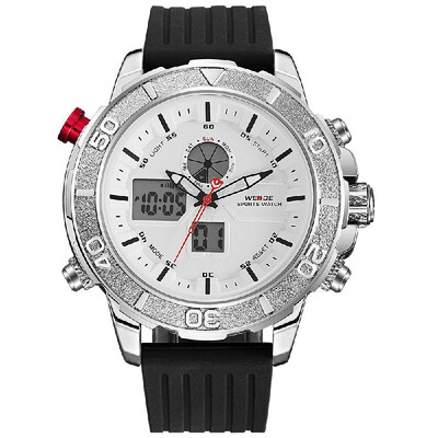 

WEIDE WH6108 Dual Display Quartz Digital Luminous Men Watch Sports 3ATM Waterproof Big Dial Large Face Stopwatch Timer Week Alarm