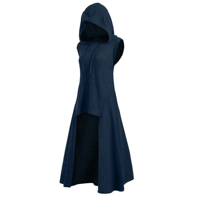 

Vintage Womens Gothic Hooded Irregular Long Pullover Steampunk Maxi Dress -2XL