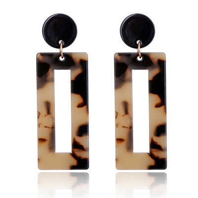 

EK835 New Long Acrylic Square Drop Earrings Vintage Rectangle Dangle Earrings For Women Jewelry Wholesale Birthday Gift
