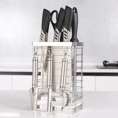 

Kitchen Gadget Stainless Steel Cutlery Utensil Rack Holder Organizer Stand Tool