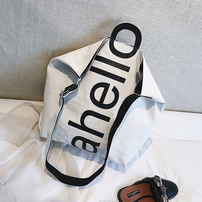 

Women 2019 new wave Korean fashion shopping bags lazy wind canvas bag students Joker shoulder bag bag