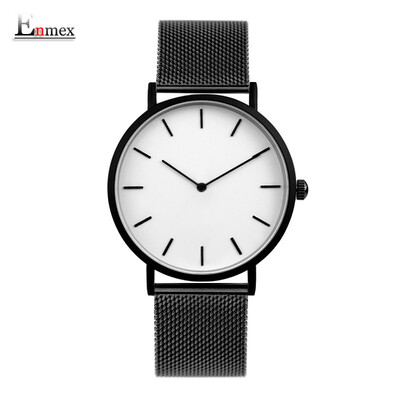 

Enmex Two-Needle Light&Thin Steel Woven Quality Watch Simple Calendar Mysterious Cold Watch