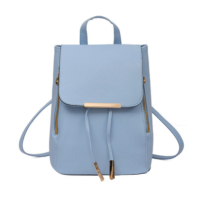 

Tailored 2Pcs Fashion Women Girls Leather Backpack Travel School Handbag Clutch Bag BG