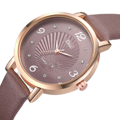 

RM Luxury Fashion Lady Leather Belt Watch Sun Texture Analog Quartz Watch