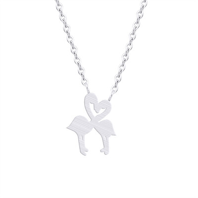 

Handmade Cartoon Love Pink Flamingo Necklace for Children Kids Girls Women Girls Chain Collar Animal Bird Accessories Jewelry