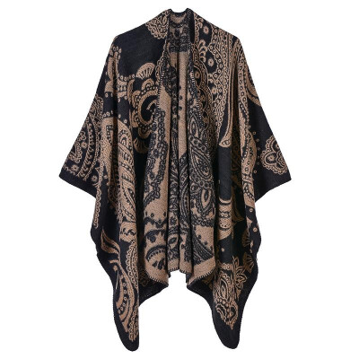 

Fashion Women Poncho Winter Floral Pattern Scarf Cardigan Warm Vintage Shawl Pashmina Outerwear