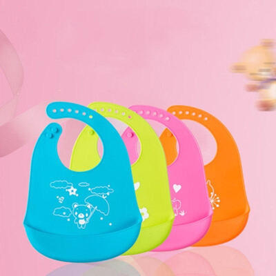

Washable Silicone Infant Feeding Baby Kid Children Bib Fun Characters Waterproof