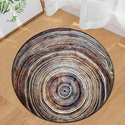 

Toponeto Wood Grain Kids Play Round Carpet Home Area Rug Living Room Floor Yoga Mat