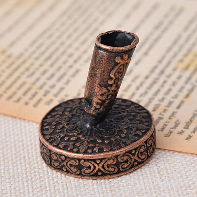 

Feather Pen Nib Stand Metal Round Pen Holder Base Cap Fountain Pen Accessories Stainless Steel Stationery Gift European Vintage