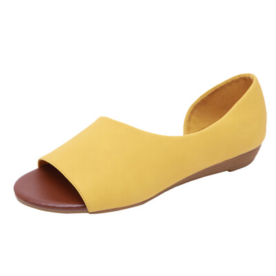 

Rose Womens Sandals Beach Shoes Fish Mouth Wedges Sandals Flat Peep Toe Slip-on Shoe