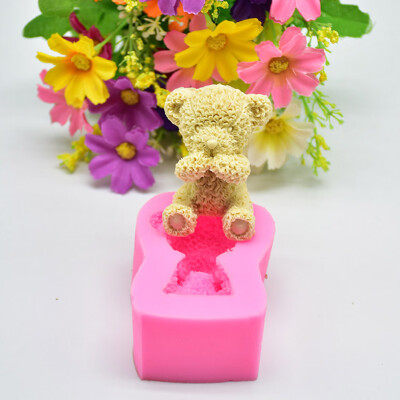 

Cute Bear Silicone Soap Mold 3D Flexible Handmade Resin Craft Chocolate Candy Mold