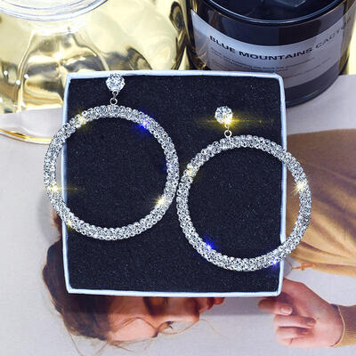

New Arrival Metal Hyperbole Round Women Dangle Earrings Fashion Female Korean Simple Jewelry Circle Earrings