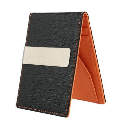 

New Fashion Men Money Clip Faux Leather Slim Wallet ID Credit Card Holder Cash Clip
