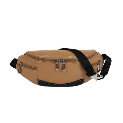 

Hit Color Shoulder Women PU Leather Waist Fanny Belt Packs Sports Chest Bag