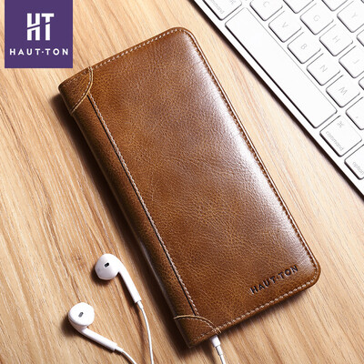 

New leather wallet mens long coin purse casual leather clutch bag ultra-thin leather bag men