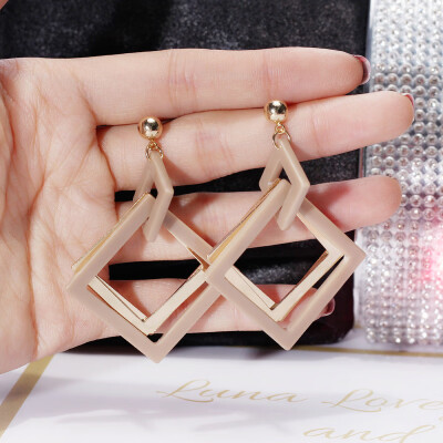 

2019 latest design brand creative acrylic geometric square earrings generous minimalist earrings gifts for women