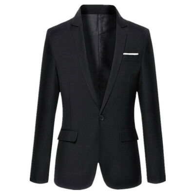 

Stylish Mens Casual Slim Fit Formal One Button Suit Coat Jacket Tops
