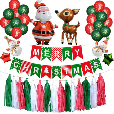 

Gobestart Merry Christmas Balloons Set Santa Claus Merry Christmas Party Decorations