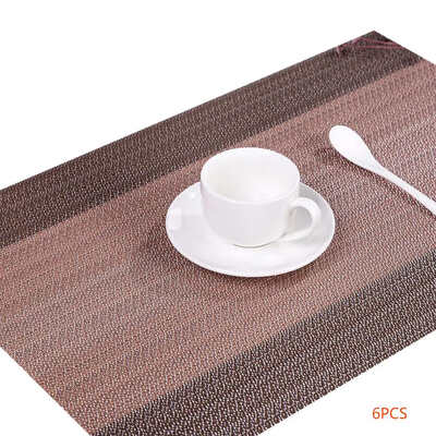 

6pcs 45x30cm PVC Dinner Party Place Mat Hotel Home Table Placemat Washable Stain Resistant Pad